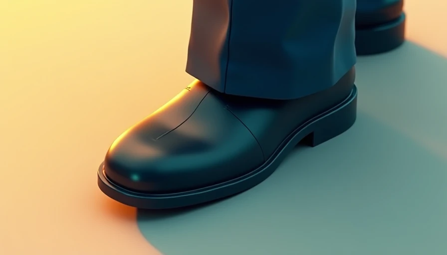 Visual context for navy pants black shoes