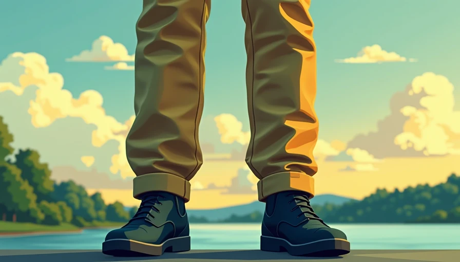 Visual context for black shoes with khakis