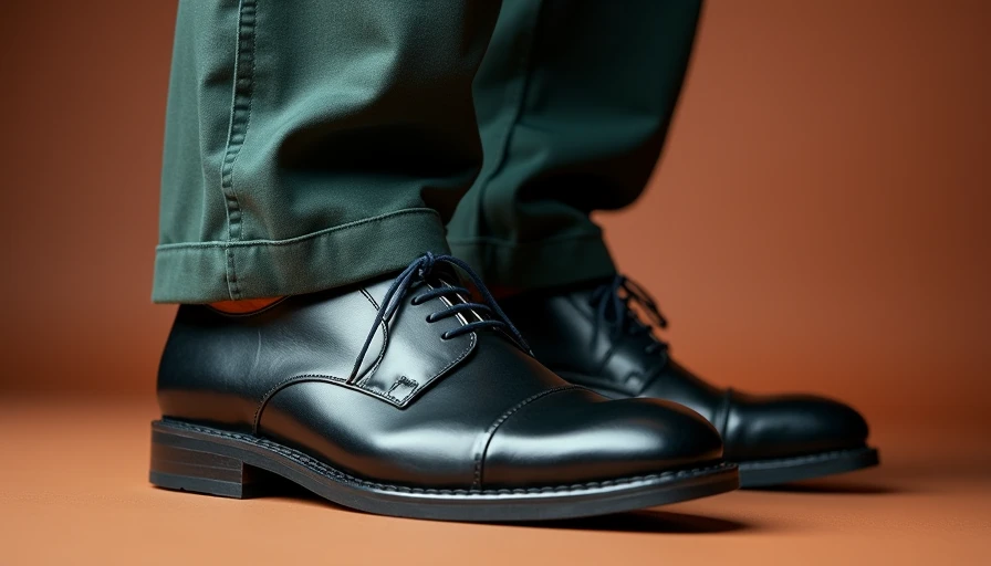 Visual context for black shoes with navy trousers