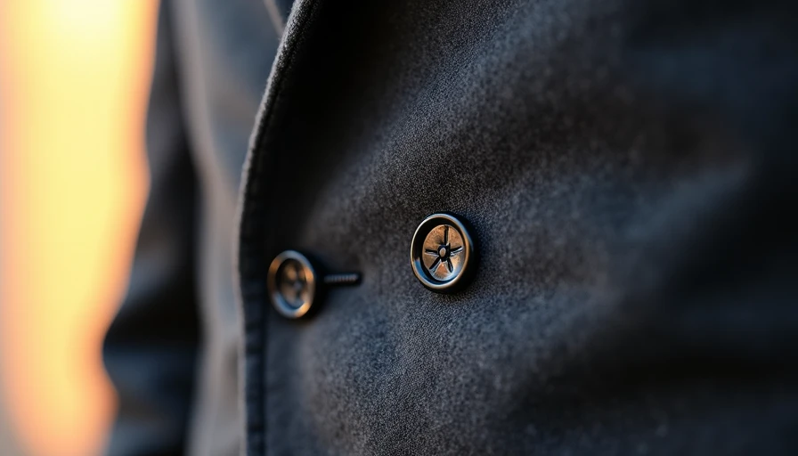 Illustration for navy jacket with grey pants