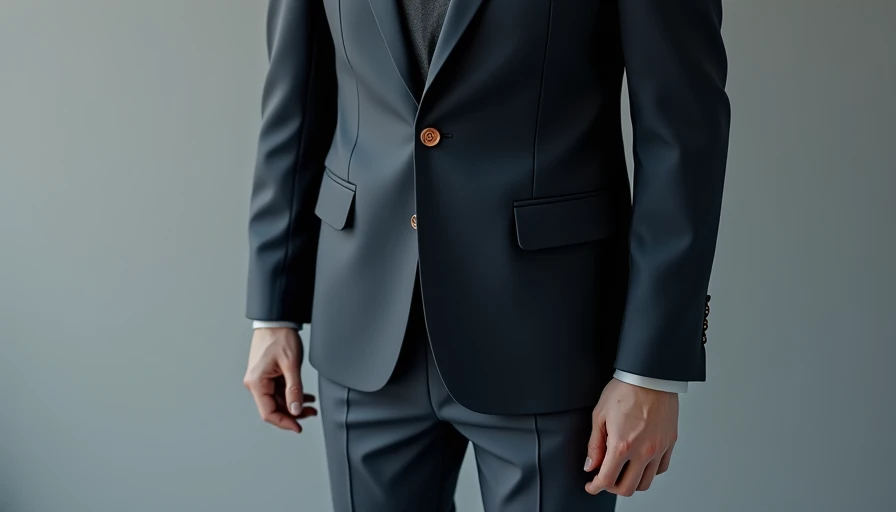 Visual context for grey dress pants and black jacket