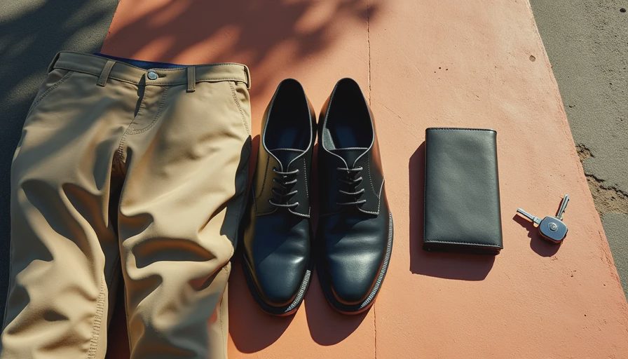 Illustration for khakis and black shoes