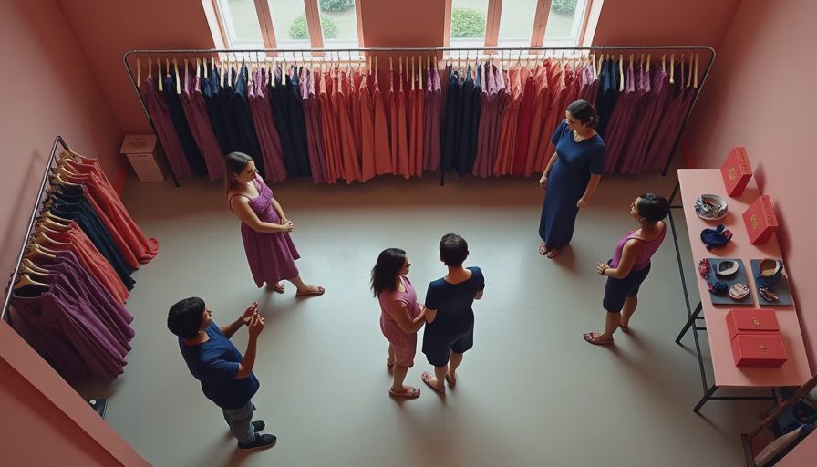 Visual context for what colors go with purple clothing