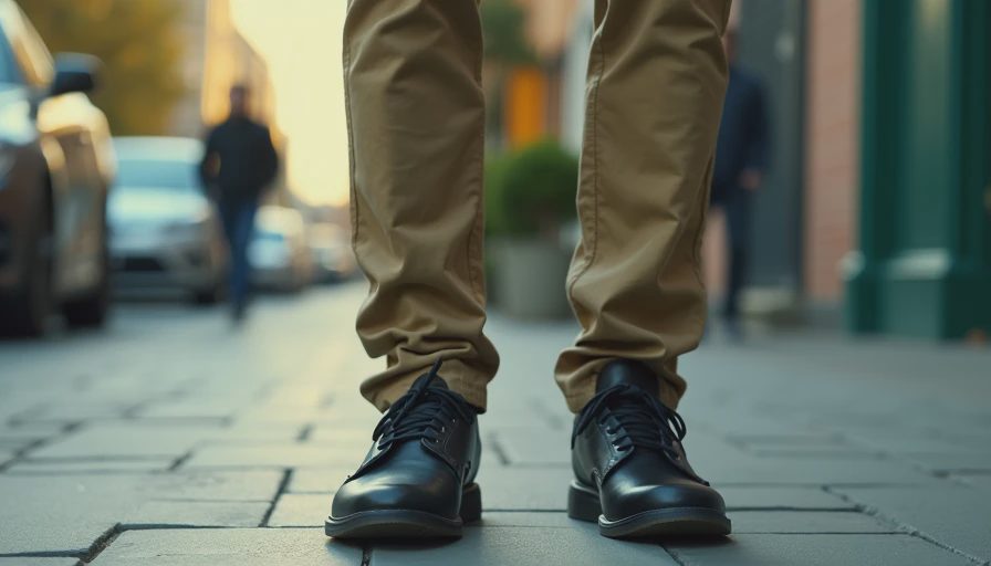 Illustration for wear black shoes with khaki pants